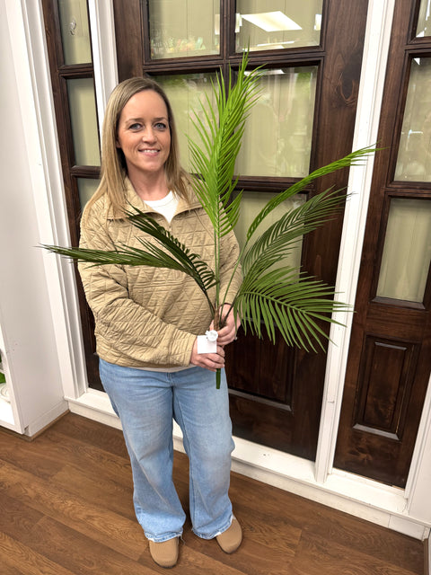 32" Plastic UV Treated Natural Touch Palm Plant Spray - Green