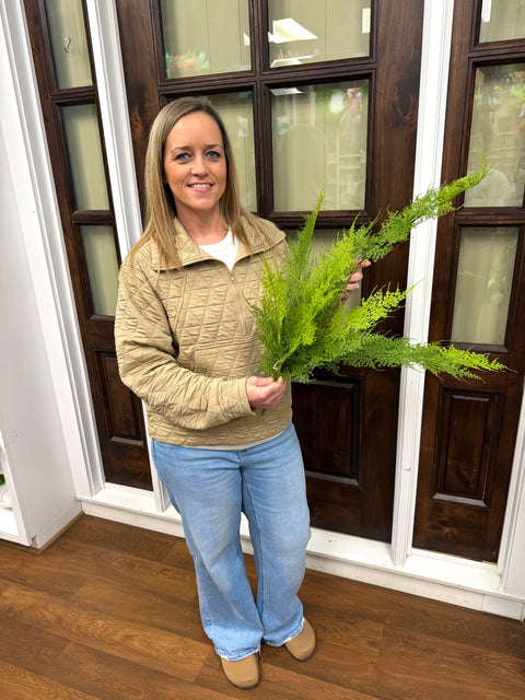 28" Asparagus Fern Hanging Bush - UV Protected - Green