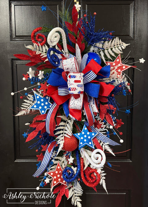 4th of July Explosion Teardrop Swag