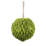 6" Petal Leaf Ball Ornament - Light Green