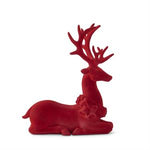 Velvet Resin Reindeer - Set of 2 - Red