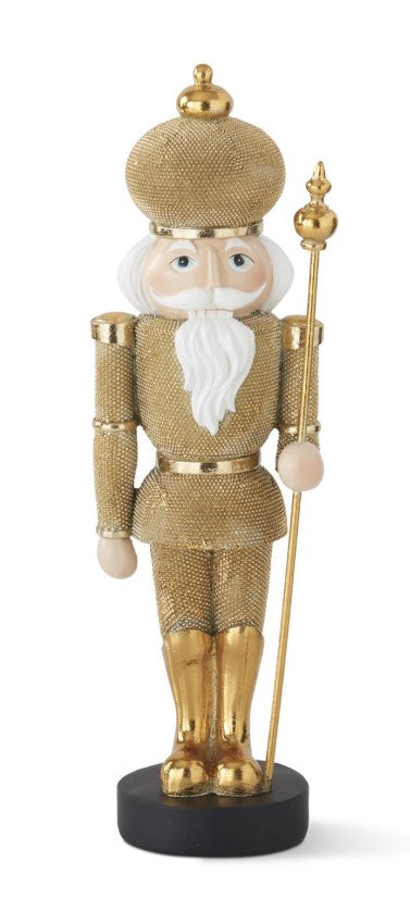 12.5" Resin Faux Beaded Left Handed Soldier - Gold