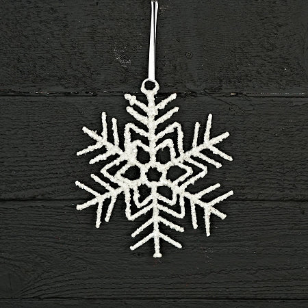 9" Sparkle Glitter Metal Snowflake Ornament - White
