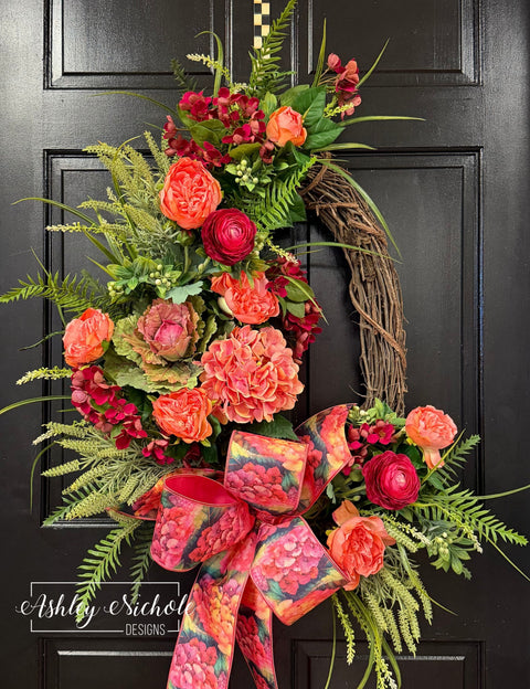 *READY to SHIP* - Bursts of Corals Wreath