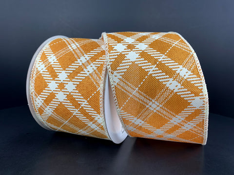 Sunflower Diagonal Plaid Wired Ribbon - 2.5" x 10yds