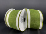 Sage and Cream Wired Ribbon - 2.5" x 10yds