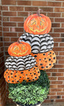 Beck's Jack-O-Lantern Pumpkin Topiary Metal Stake - SMALLER Version