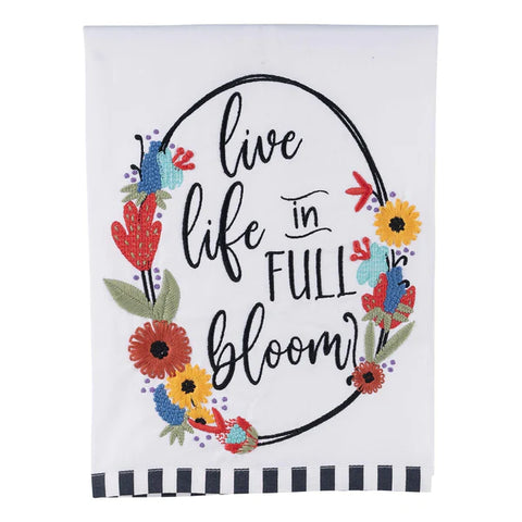 Live Life in Full Bloom Tea Towel