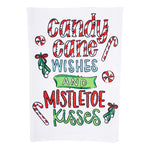 Candy Cane Wishes Tea Towel