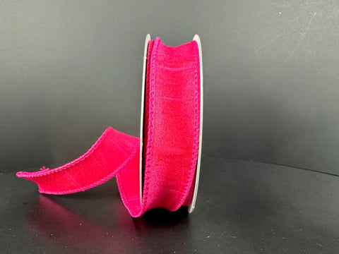Fuchsia Dupioni Wired Ribbon - 7/8" x 10yds