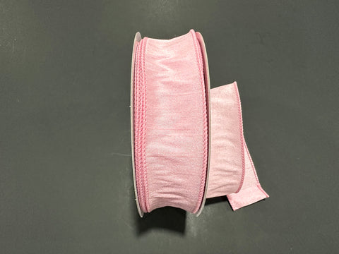 Light Pink Dupioni Wired Ribbon - 1.5" x 25yds