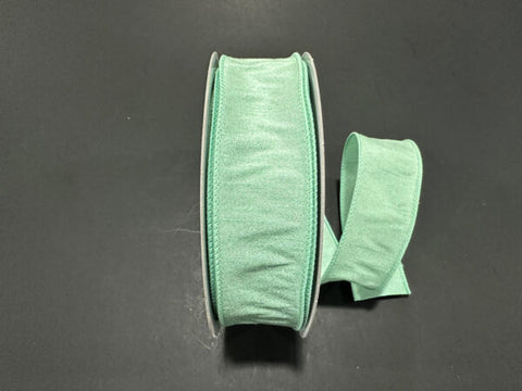 Mint Faux Dupioni Wired Ribbon - 1.5" x 25yds