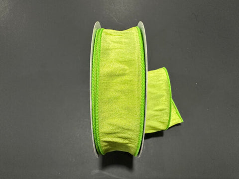 Lime Dupioni Wired Ribbon - 1.5" x 25yds