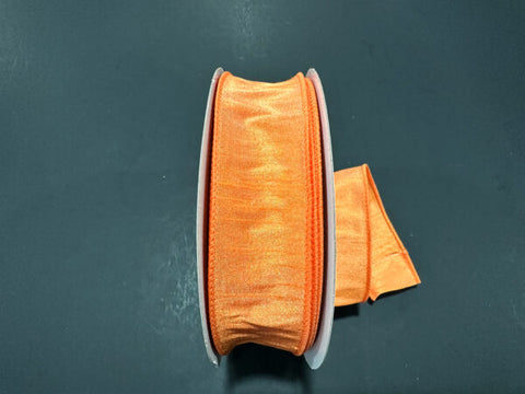 Peach Faux Dupioni Wired Ribbon - 1.5" x 25yds