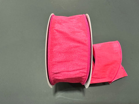Fuchsia Dupioni Wired Ribbon - 2.5" x 25yds