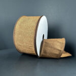 Brown Dupioni Wired Ribbon - 2.5" x 25yds