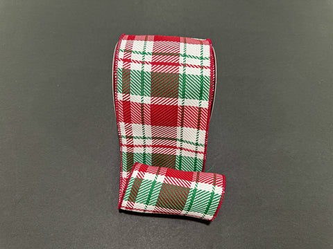 Evan Christmas Plaid Wired Ribbon - 4" x 10yds