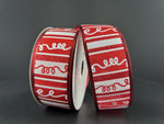 Red & White Iridescent Loopy Stripes Wired Ribbon - 1.5" x 10yds