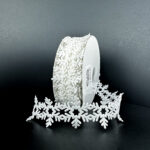 White Snowflake Cutout  Wired Ribbon - 1.5" x 10yds