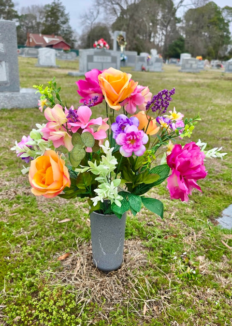 23" Mixed Artificial Bundle with Peony x15 - Pink