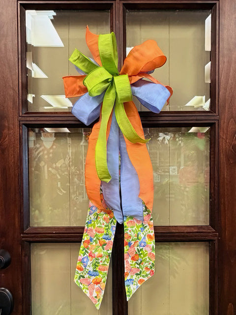 Mix Spring Floral Sash Bow