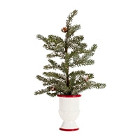 20" Potted Plastic Tree With Snow