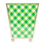 Kelly Gingham Enameled Square Cachepot Planter-Choose from 2 Sizes