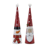 25"H Santa & Snowman - Metal Cones - Set of 2