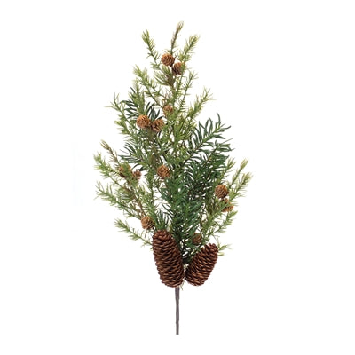 27" Plastic Pine Spray With Cones - Green/Natural