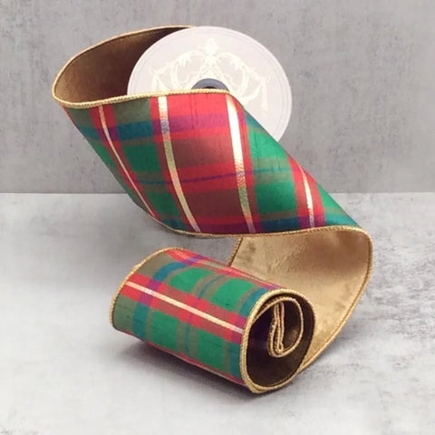 Dupioni Aberdeen Plaid Wired Ribbon - 4" x 10yds