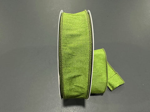 Moss Green Dupioni Wired Ribbon - 1.5" x 25yds
