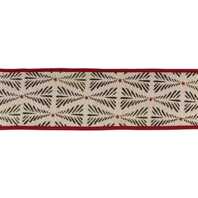 Burlap Trees Thick Cotton Wired Ribbon - 4" x 5yds