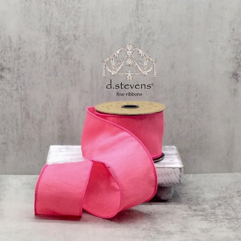 Rose Pink Dupioni Wired Ribbon - 2.5" x 10yds