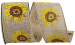 Sunflower Linen Wired Edge Ribbon - 2.5" x 10yds