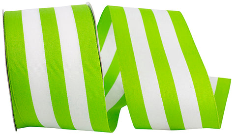 Apple Green Jumbo Stripe Wired Ribbon - 2.5" x 10yds