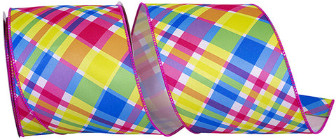 Bright Diagonal Wired Ribbon - 4" x 10yds