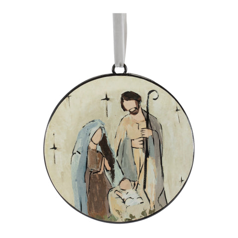 6" Holy Family - Round Iron Ornament