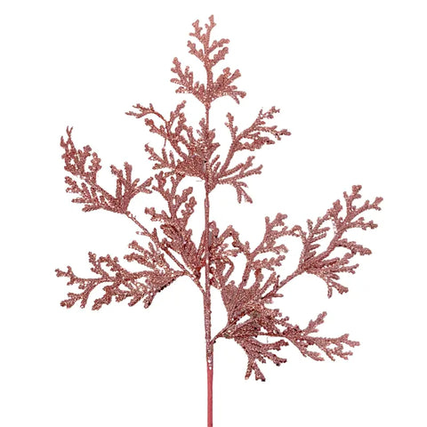 28.5" Glitter Lycopodium Spray x3 - Pink