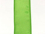 Lime Ribbed Satin Wired Ribbon - 1.5" x 10yds