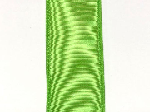 Lime Ribbed Satin Wired Ribbon - 1.5" x 10yds