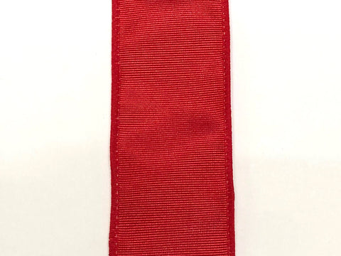 Red Ribbed Satin Wired Ribbon - 1.5"x10Yds