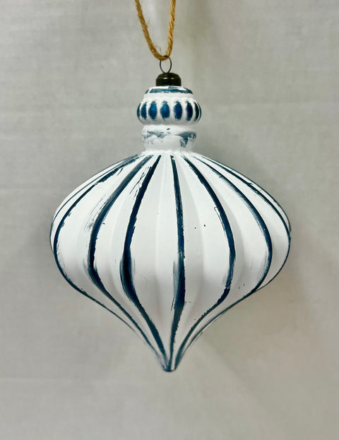 Crowned Onion Ornament - Blue