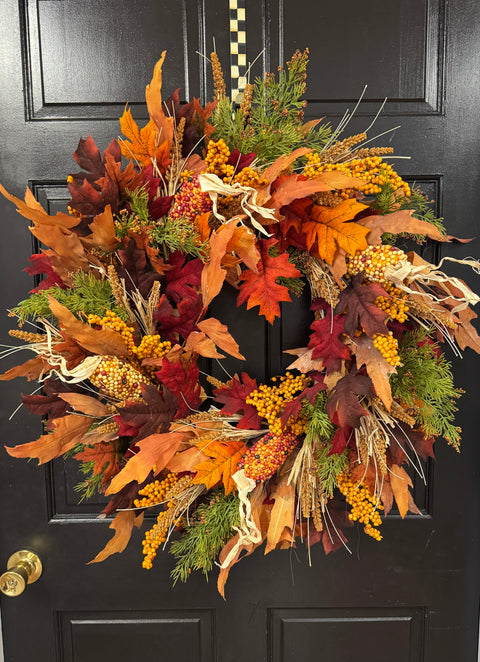 A Cornucopia of Fall Colors Wreath