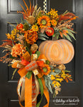 A Glamorous Fall Pumpkin Wreath