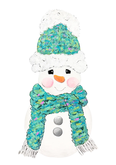 Snuggled Up For Winter Snowman - Christmas Corrugated Coroplast Yard Stake