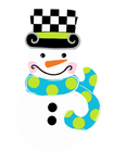 Snowman - Checkered BOY Version - Christmas Corrugated Coroplast Yard Stake