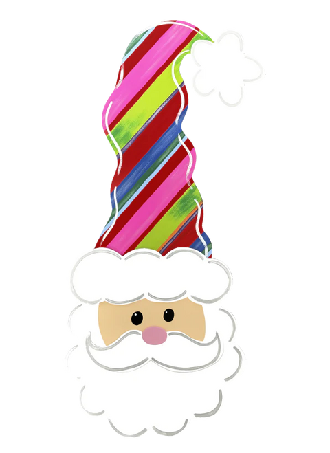 Santa - Colorful & Festive - Christmas Corrugated Coroplast Yard Stake