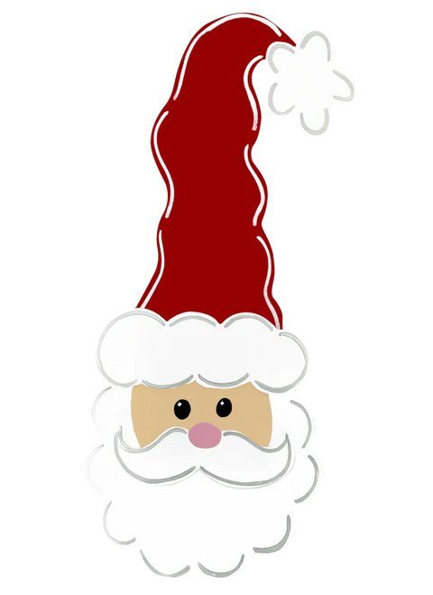 Santa - Tall Hat - Traditional - Christmas Corrugated Coroplast Yard Stake