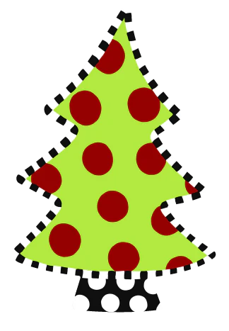 Christmas Tree - Polka Dot - Christmas Corrugated Coroplast Yard Stake