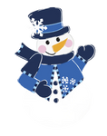 Winter Blues Snowman - Winter Corrugated Coroplast Yard Stake